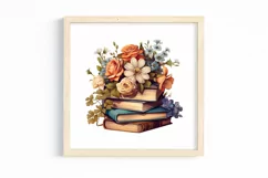 Watercolor Vintage Old Books clipart, Watercolor Clipart Product Image 2