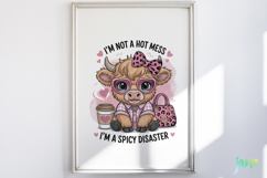 Cute Highland Cow Png Sublimation Product Image 5