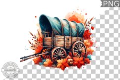 Fall Wagon Garden Sublimation - Fall Clipart PNG Design Product Image 1