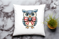 Patriotic Owl Bow Clipart PNG Product Image 2