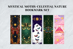 Mystical Moths Celestial Nature Bookmark Set,Printable Witch Product Image 2