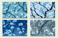 Blue Winter Cherry Blossoms Cutting Boards sublimation Desig Product Image 2