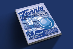 Tennis Tournament Retro Style Flyer Product Image 2
