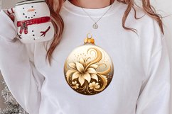 Gold Christmas Watercolor Clipart Sublimation, Christmas PNG Product Image 2