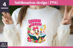 Drama queen Funny tshirt design Drama Queen Cat Sublimation Product Image 2