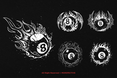 10 Bundle Dark Art Eight Ball Billiard Devil Ball Fire Ball Product Image 3