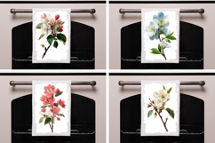 Watercolor Flowers Towel Template, Floral Kitchen Towel Product Image 2