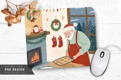 Santa Claus in Festive Kitchen Mouse Pad Sublimation Product Image 1