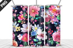 Flowers Tumbler Wrap | Sublimation Design | Tumbler PNG Product Image 1