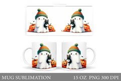 Cute Ghost Mug Sublimation. Cute Ghost Sublimation Product Image 1