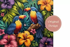 Toucans Tumbler Design, Tropical Birds Tumbler Template Product Image 2
