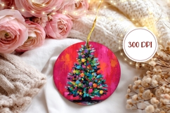 Art Christmas Tree Ornament, Winter Tree Ornament Template Product Image 2