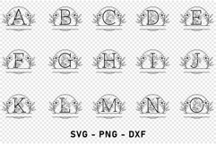 Floral wreath Monogram Split Alphabet Font Letters SVG Files Product Image 2