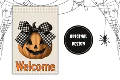 Vintage Halloween Pumpkin Garden Flag, Welcome Garden Flag Product Image 2