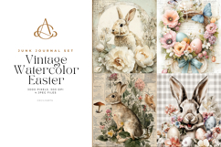 Vintage Watercolor Easter Junk Journal Pages Product Image 1