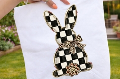 Checkered Easter Bunny PNG, Retro Coquette Sublimation Product Image 2