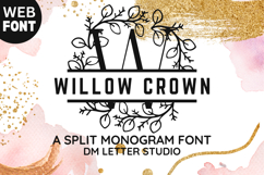 Willow Crown Split Monogram - Elegant Botanical Serif Font Product Image 1