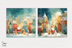 Cute Santa digital paper, background clipart Product Image 2