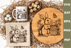 Easter Bunny engraved SVG, Rabbit Laser file, Cutting board Product Image 1