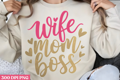 Wife mom boss PNG, Retro Mother Sublimation PNG Product Image 2