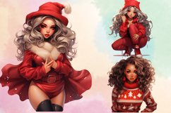 Cute Christmas Little Girl Sublimation Clipart, Christmas Product Image 3