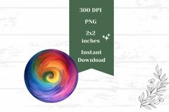 Colorful Round Earrings Design, Rainbow Swirl Round Earring Product Image 2