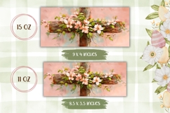 Floral Christian Cross Mug Wrap, Christian Mug Template Product Image 2