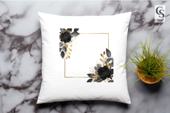 Black Gold Floral Frame Clipart Sublimation PNG Product Image 3