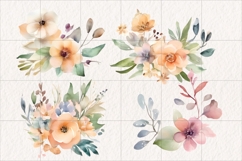 Watercolor Flower Clipart PNG, Floral Ornament Clipart Product Image 2