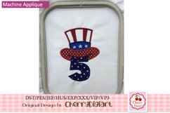 Independence Day Numbers machine applique embroidery bundle Product Image 3