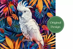Cockatoo Tumbler Sublimation, Tropical Birds Tumbler Wrap Product Image 2