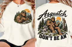 Sasquatch Front Back Shirt Design, Bigfoot Hiking Front Back Product Image 2