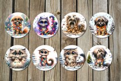 Christmas animals | funny Round earring Sublimation designs Product Image 2
