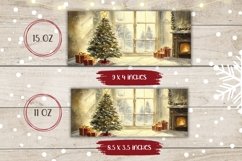 Christmas Fireplace Mug Wrap, Christmas Mug Template Product Image 2