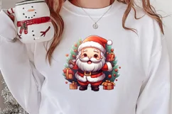 Cute Christmas Santa Claus Peeking Clipart, Christmas PNG Product Image 2