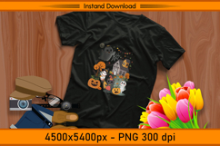 Cute Christmas Ghost Cat and Pumpkin House PNG Product Image 2