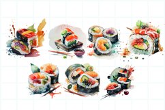 8 Sushi Watercolor Sublimation Bundle Png Product Image 2