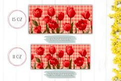 Red Tulips Mug Wrap, Floral Mug, Flowers Mug PNG Product Image 2