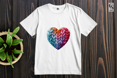 Knitted Heart Clipart Sublimation PNG Product Image 2