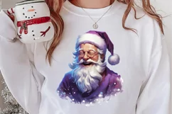 Christmas Purple Santa Claus Sublimation, Christmas PNG Product Image 2