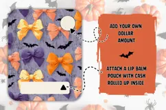 Halloween Bows Money Card, Cartoon Bats Money Card PNG Product Image 2