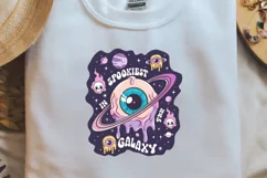 Pink Halloween Spookiest in the galaxy1 PNG Sublimation Product Image 1