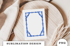 Watercolor Blue Bamboo Frame PNG Product Image 2