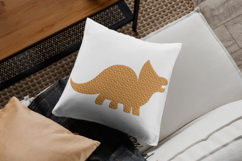 Golden Triceratops Dinosaur Embroidery Design Product Image 2