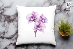Watercolor Orchid Flower Clipart Sublimation PNG Product Image 3