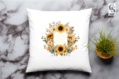 Sunflower Floral Frame Clipart Sublimation PNG Product Image 2