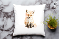 Cute Watercolor Baby Fox Clipart Sublimation PNG Product Image 3
