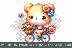 Cute Bears Watercolor Teddy bear clipart, Valentine's Day Product Image 2