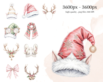 Christmas Accessories Clipart, Vintage PNG Product Image 3