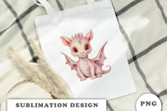Watercolor cute Dragon sublimation png Product Image 2